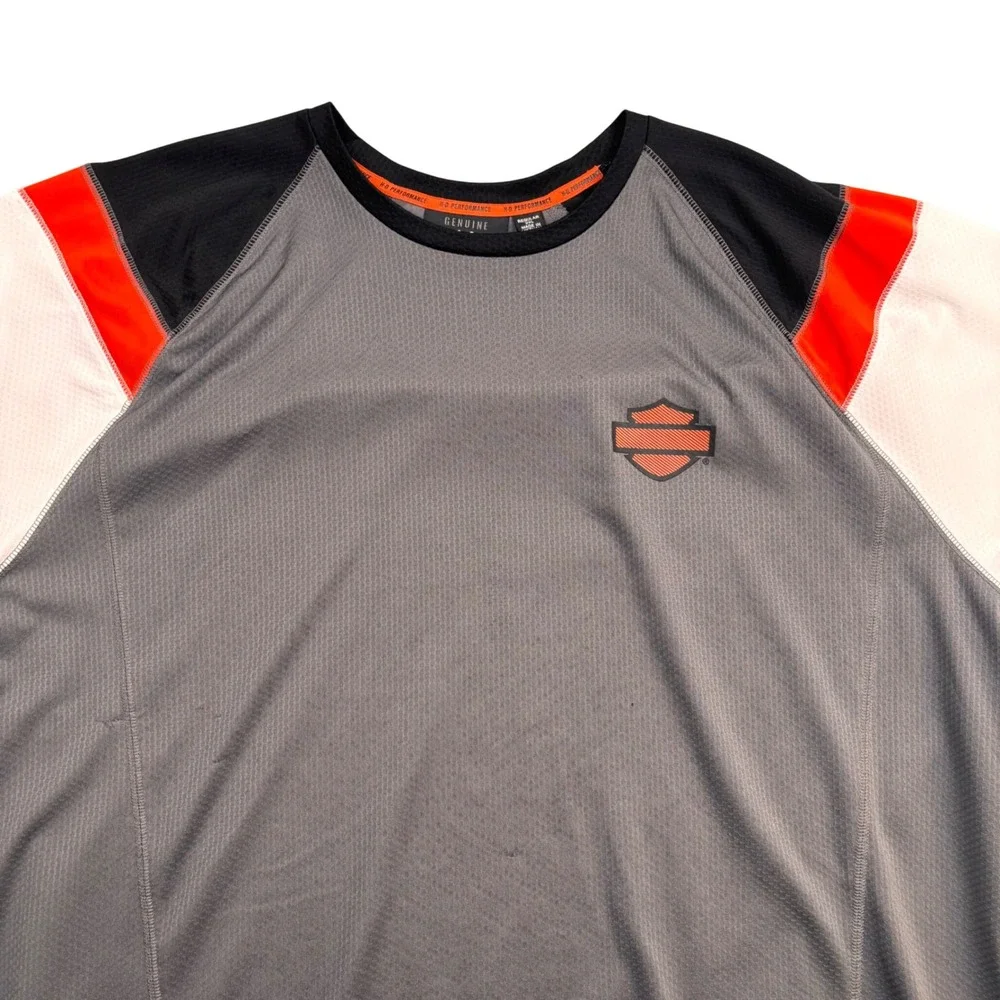 Harley-Davidson HD Performance Shirt Mens 2XL Grey Colorblock Willie G Skull Tee
